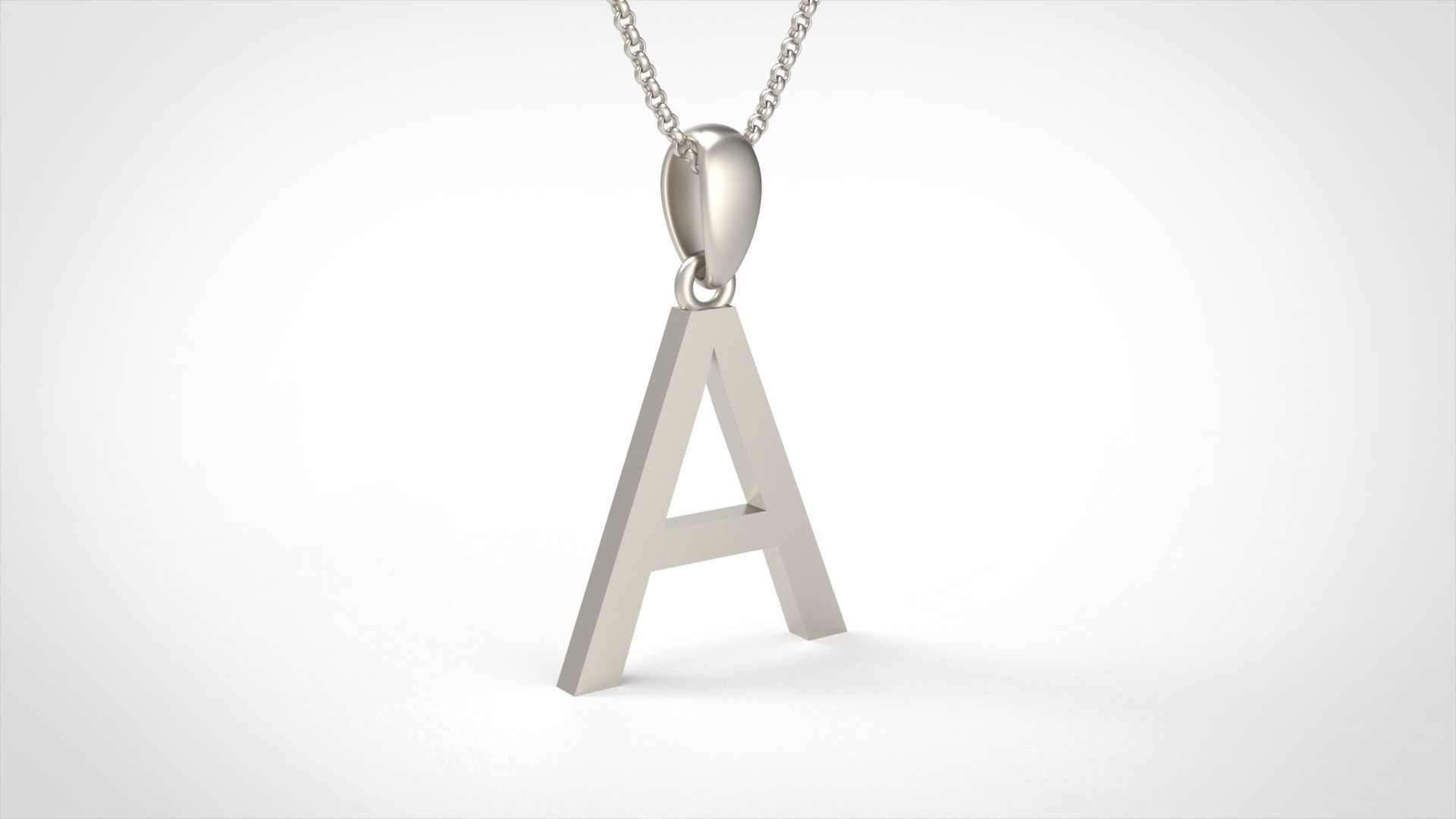 Model 602 Classic Initial Light A Letter 3D print model_3