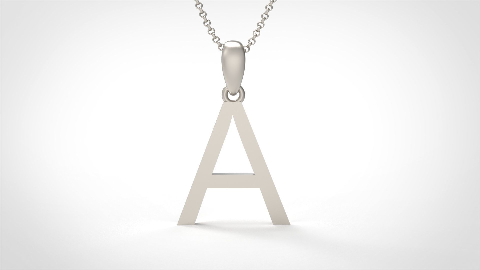 Model 602 Classic Initial Light A Letter 3D print model_4