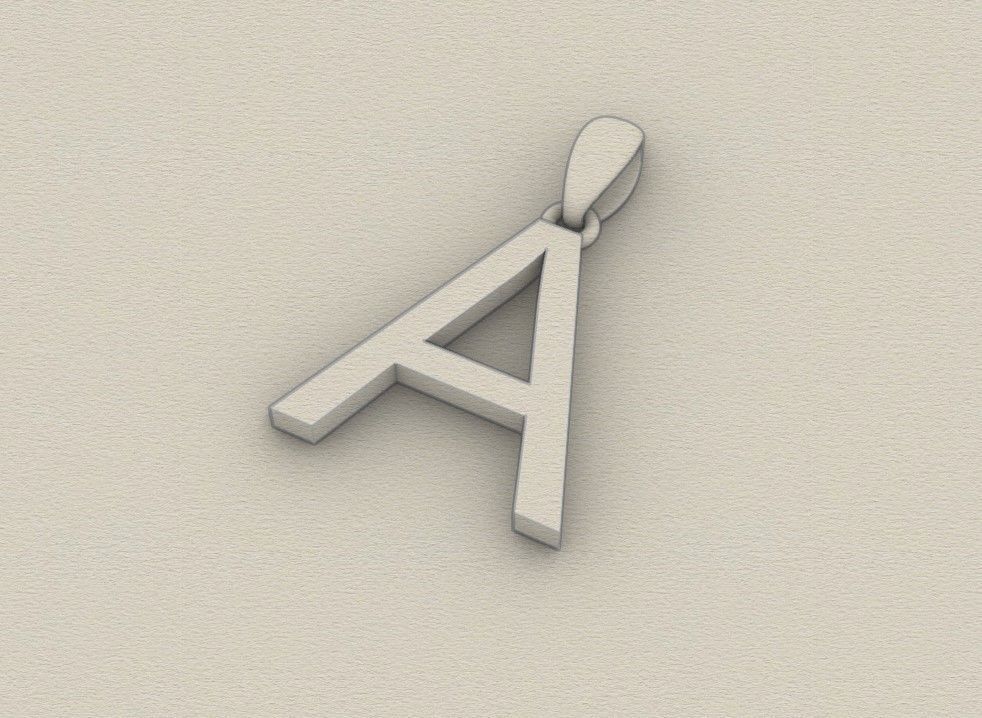 Model 602 Classic Initial Light A Letter 3D print model_9