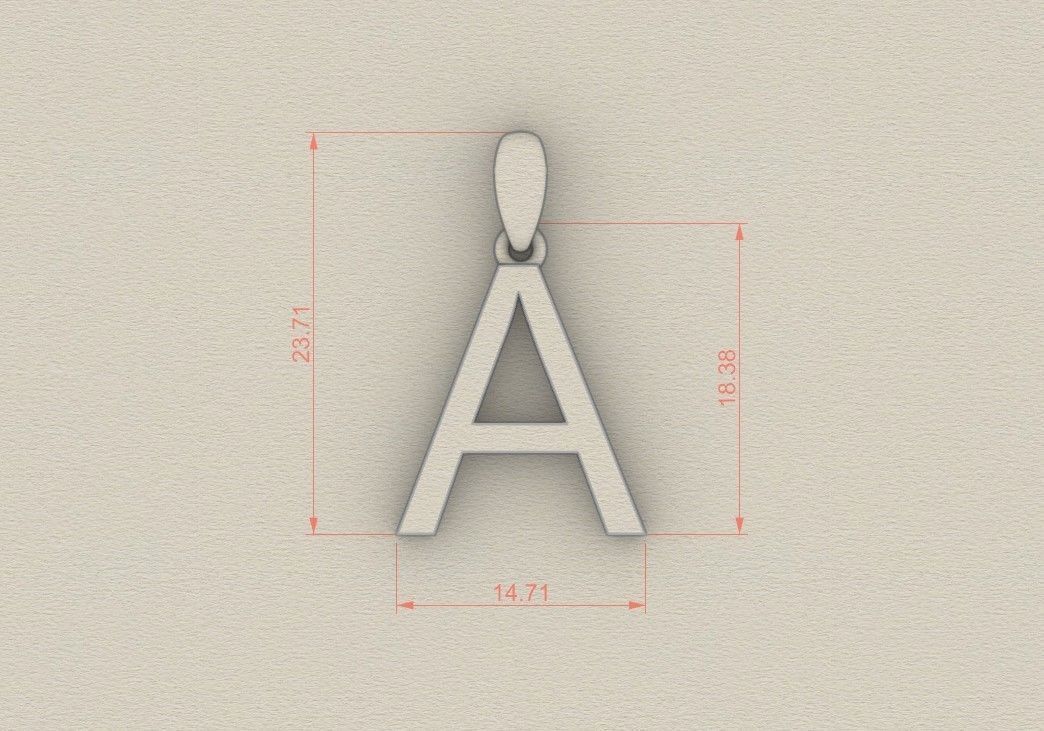 Model 602 Classic Initial Light A Letter 3D print model_6