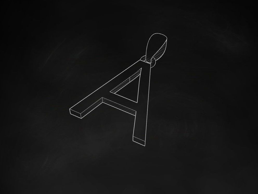 Model 602 Classic Initial Light A Letter 3D print model_10