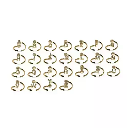 alphabet rings 3D Model Collection 3D print model tmtr33