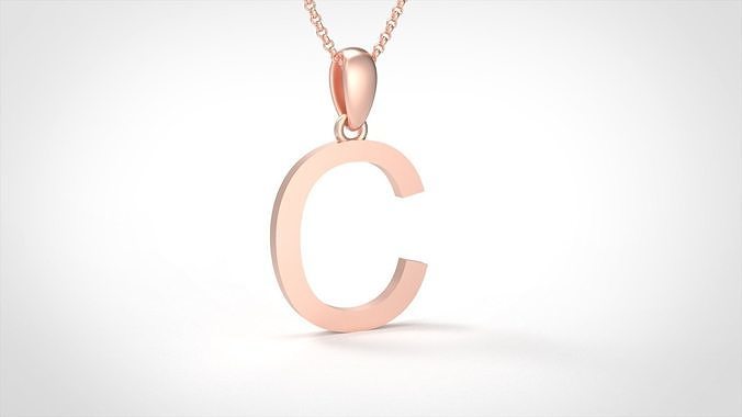 Model 604 Classic Initial Light C Letter 3D print model