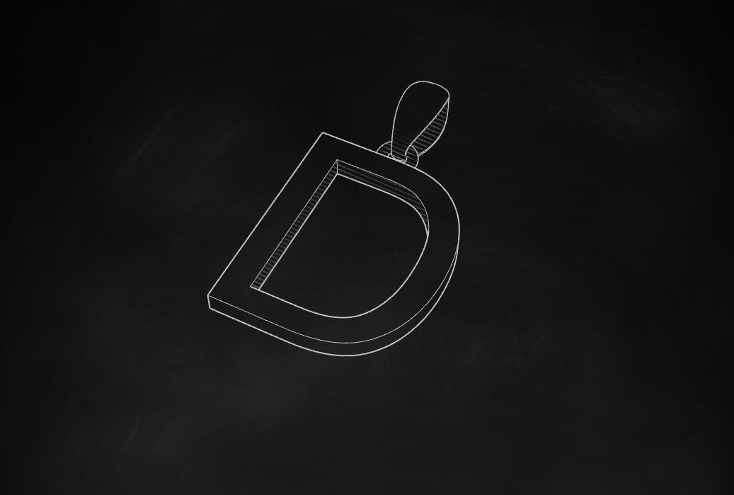 Model 605 Classic Initial Light D Letter 3D print model_11