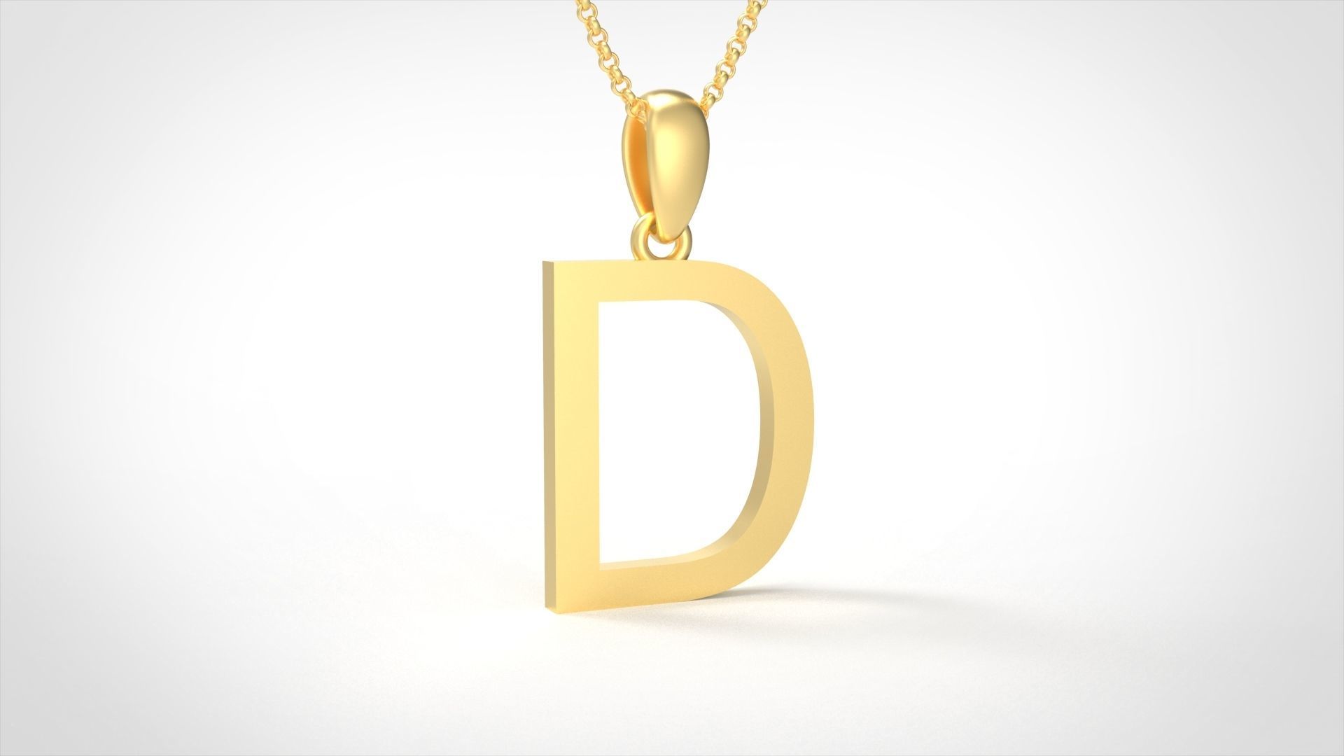 Model 605 Classic Initial Light D Letter 3D print model_1