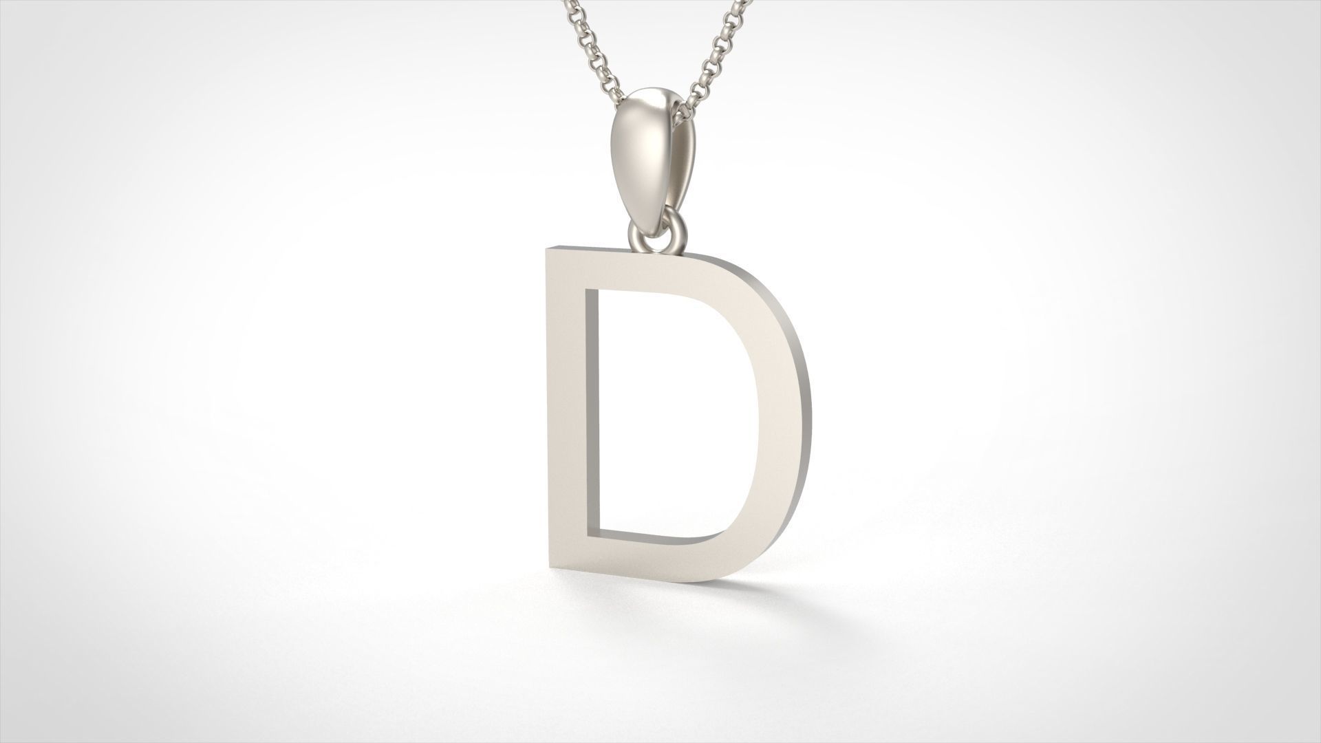 Model 605 Classic Initial Light D Letter 3D print model_5