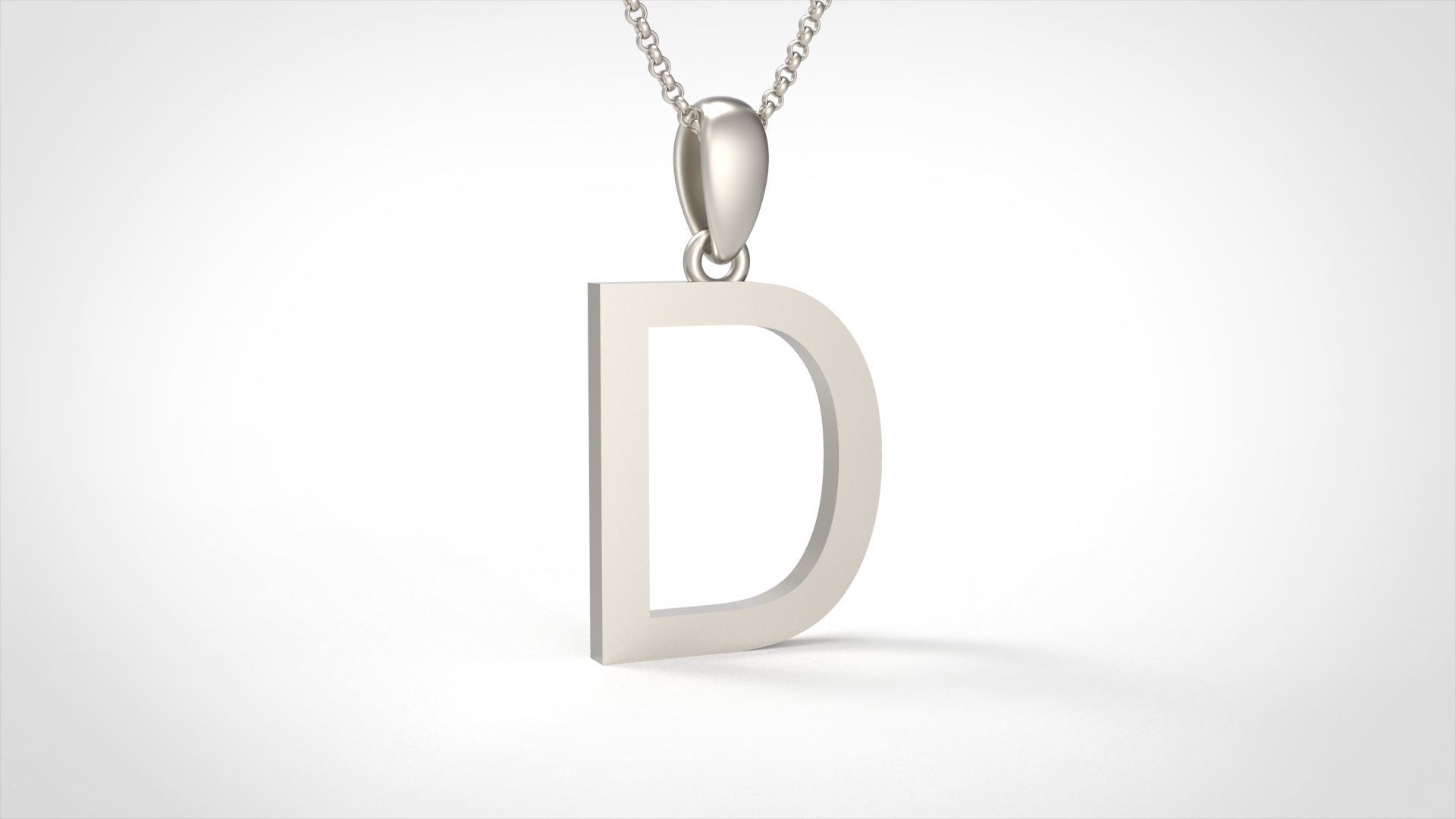 Model 605 Classic Initial Light D Letter 3D print model_4