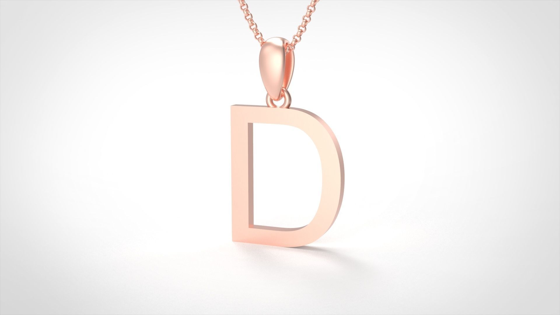 Model 605 Classic Initial Light D Letter 3D print model_6