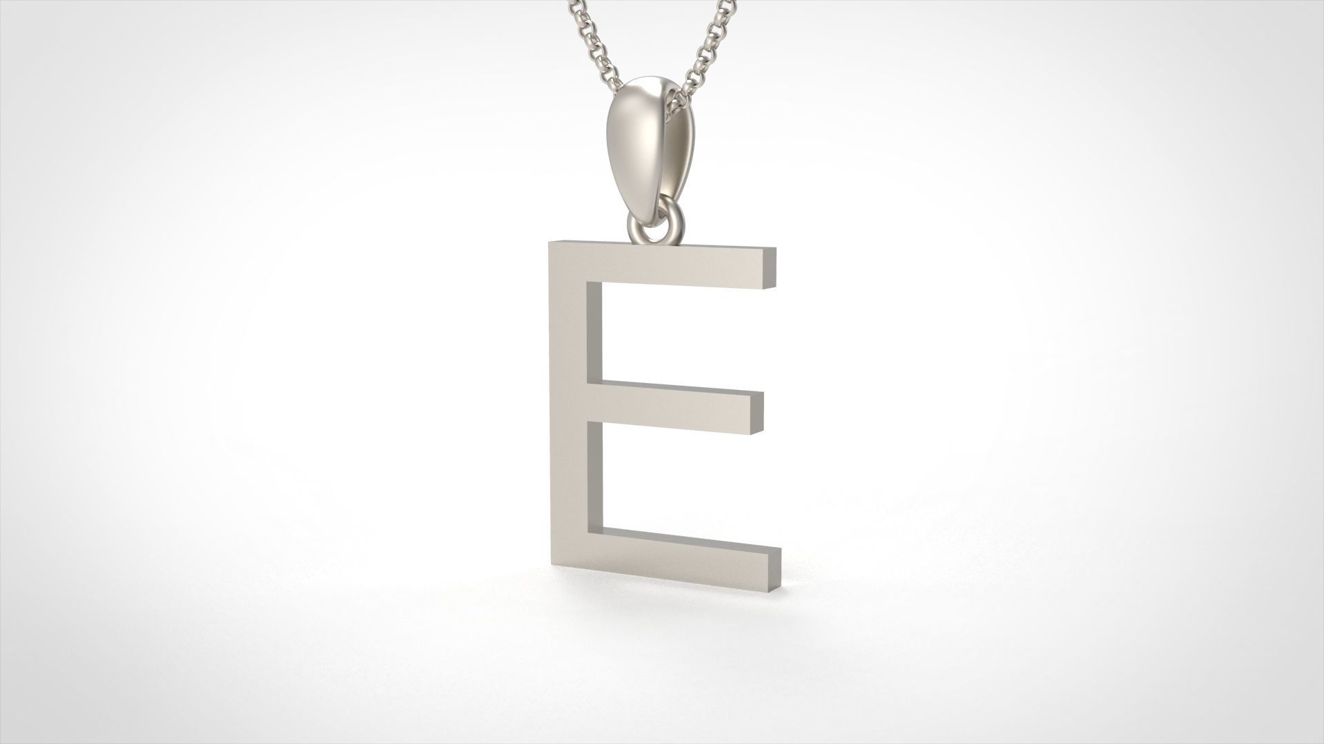 Model 606 Classic Initial Light E Letter 3D print model_4