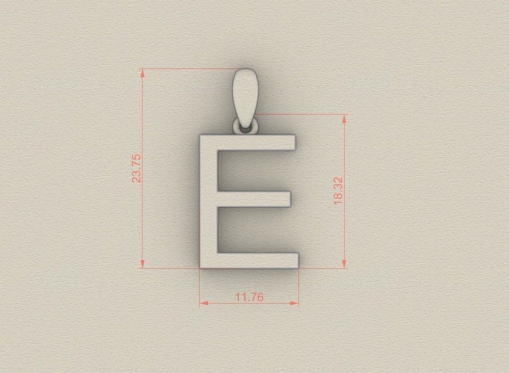 Model 606 Classic Initial Light E Letter 3D print model_8