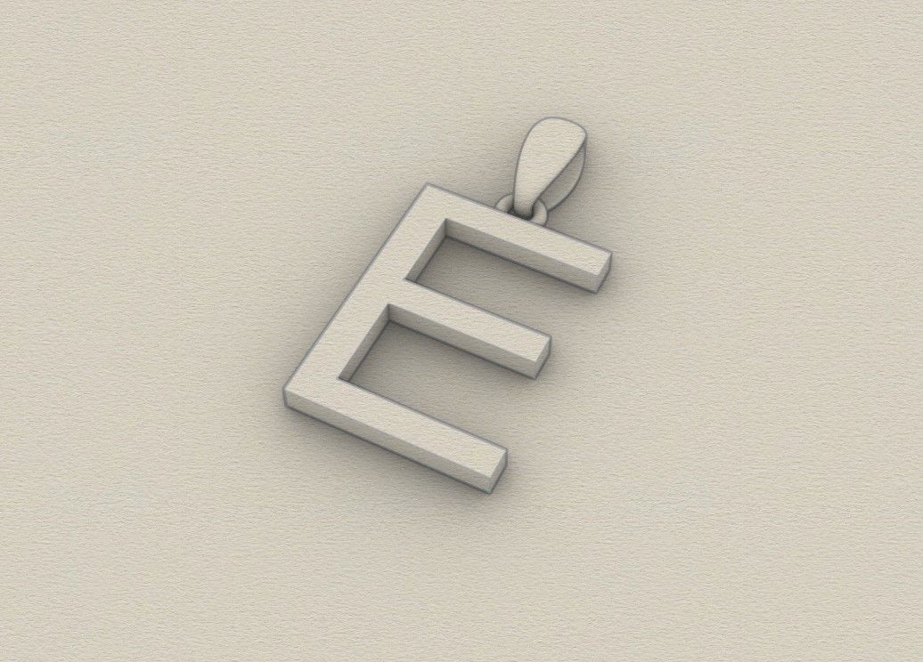 Model 606 Classic Initial Light E Letter 3D print model_10