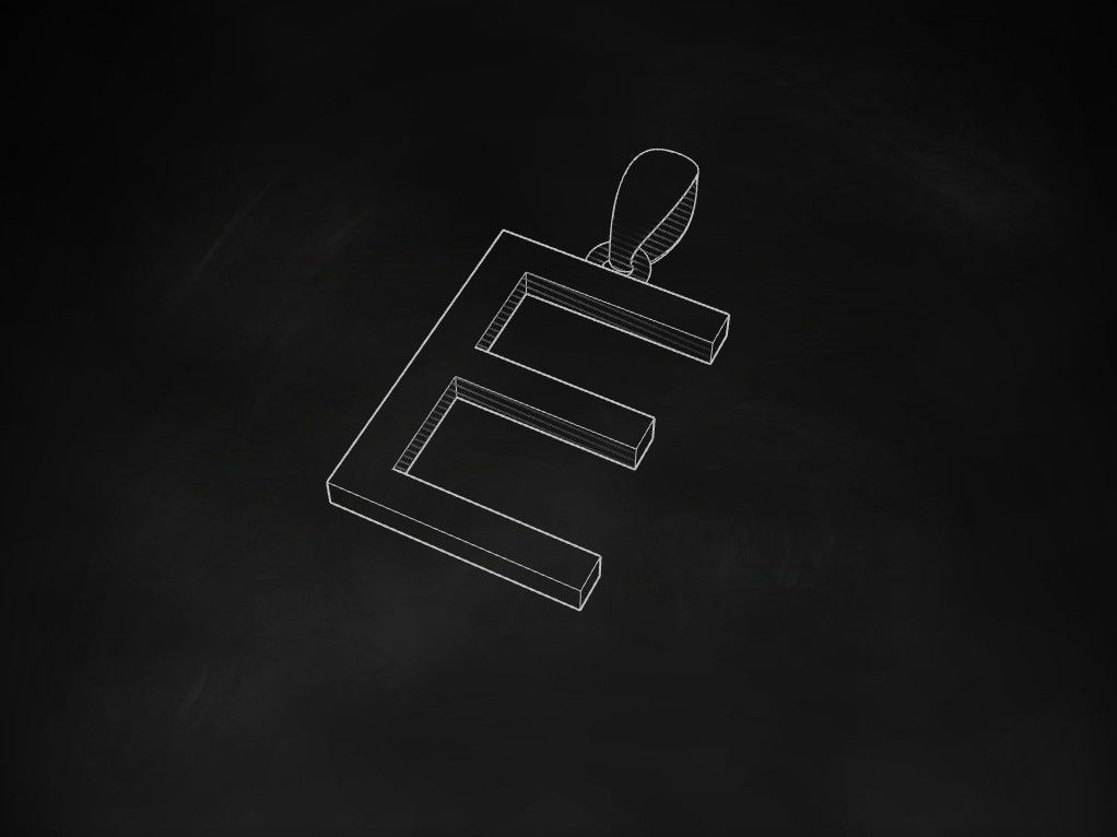 Model 606 Classic Initial Light E Letter 3D print model_11