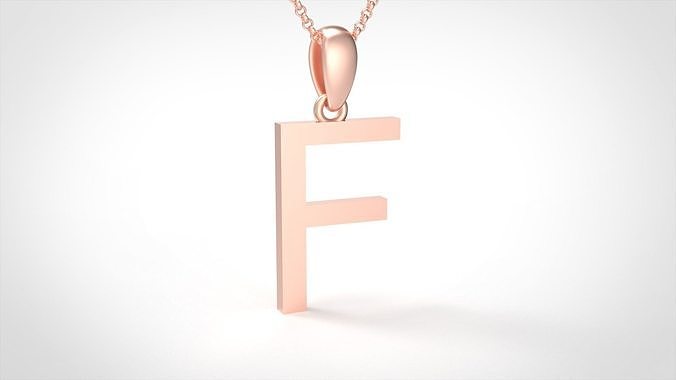 Model 607 Classic Initial Light F Letter 3D print model