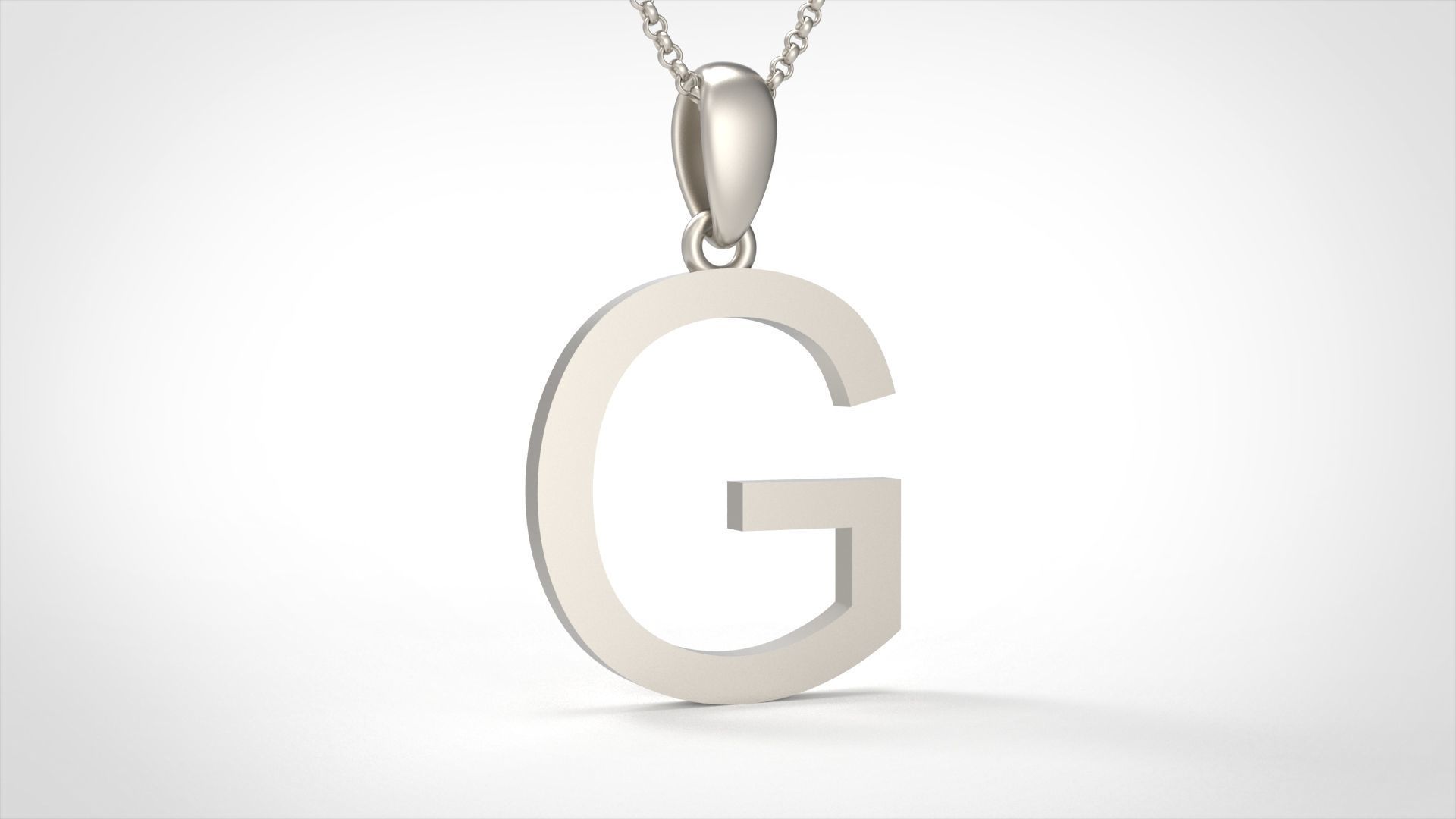 Model 608 Classic Initial Light G Letter 3D print model_3