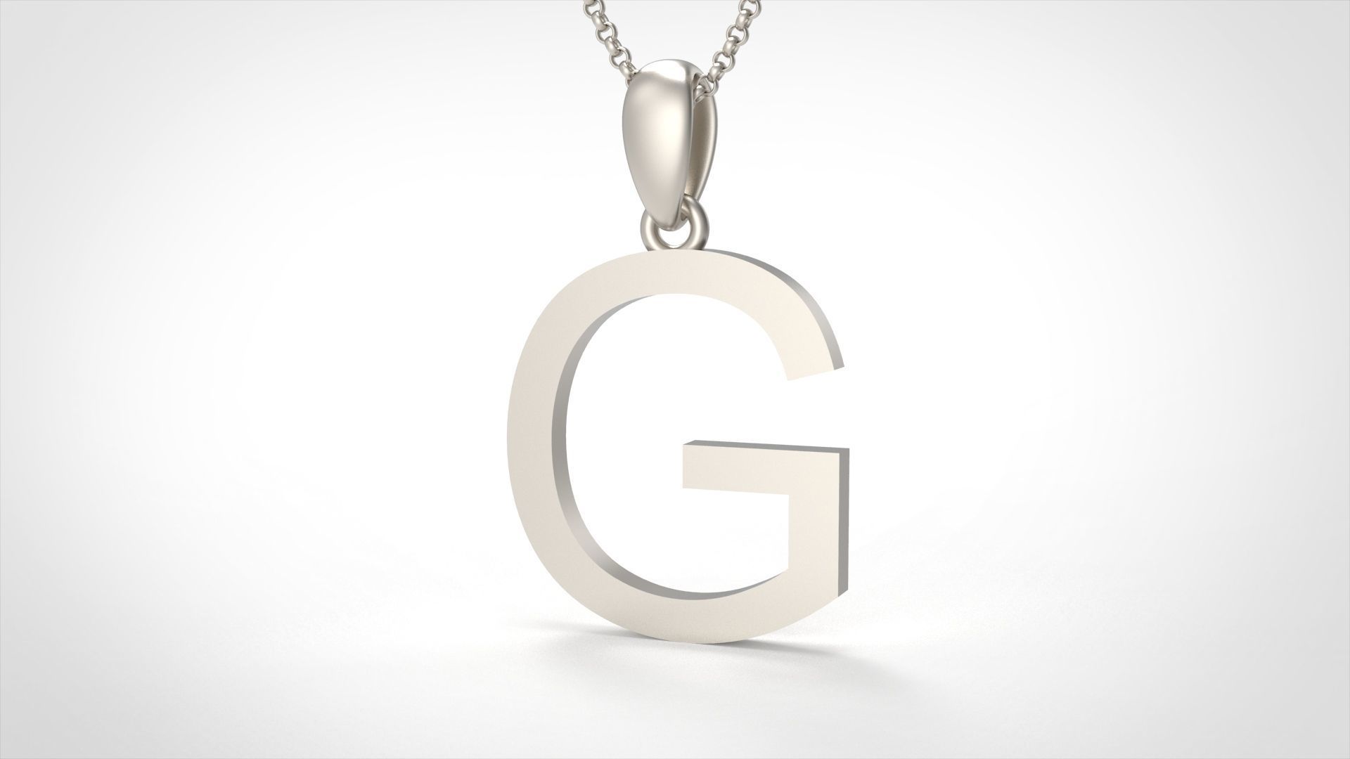 Model 608 Classic Initial Light G Letter 3D print model_4