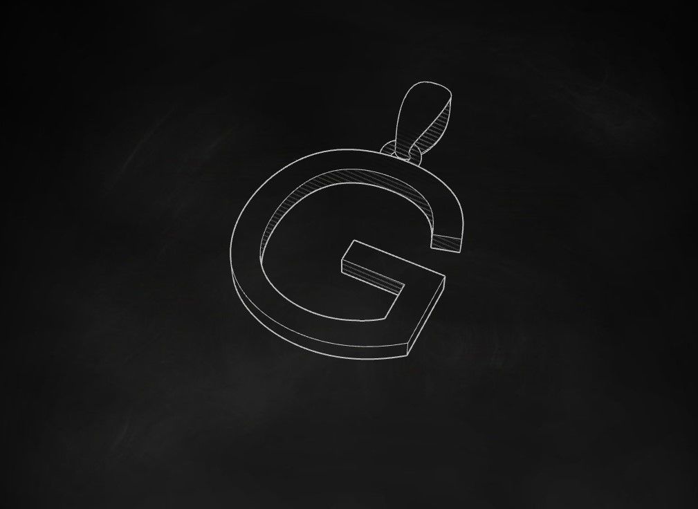 Model 608 Classic Initial Light G Letter 3D print model_10