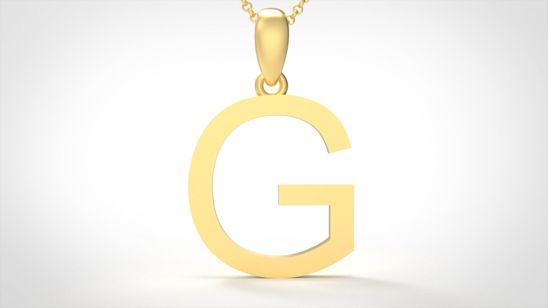 Model 608 Classic Initial Light G Letter 3D print model_1