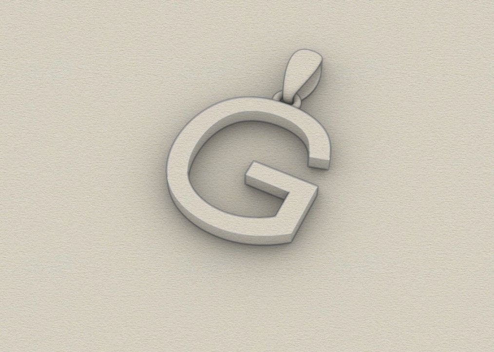 Model 608 Classic Initial Light G Letter 3D print model_9