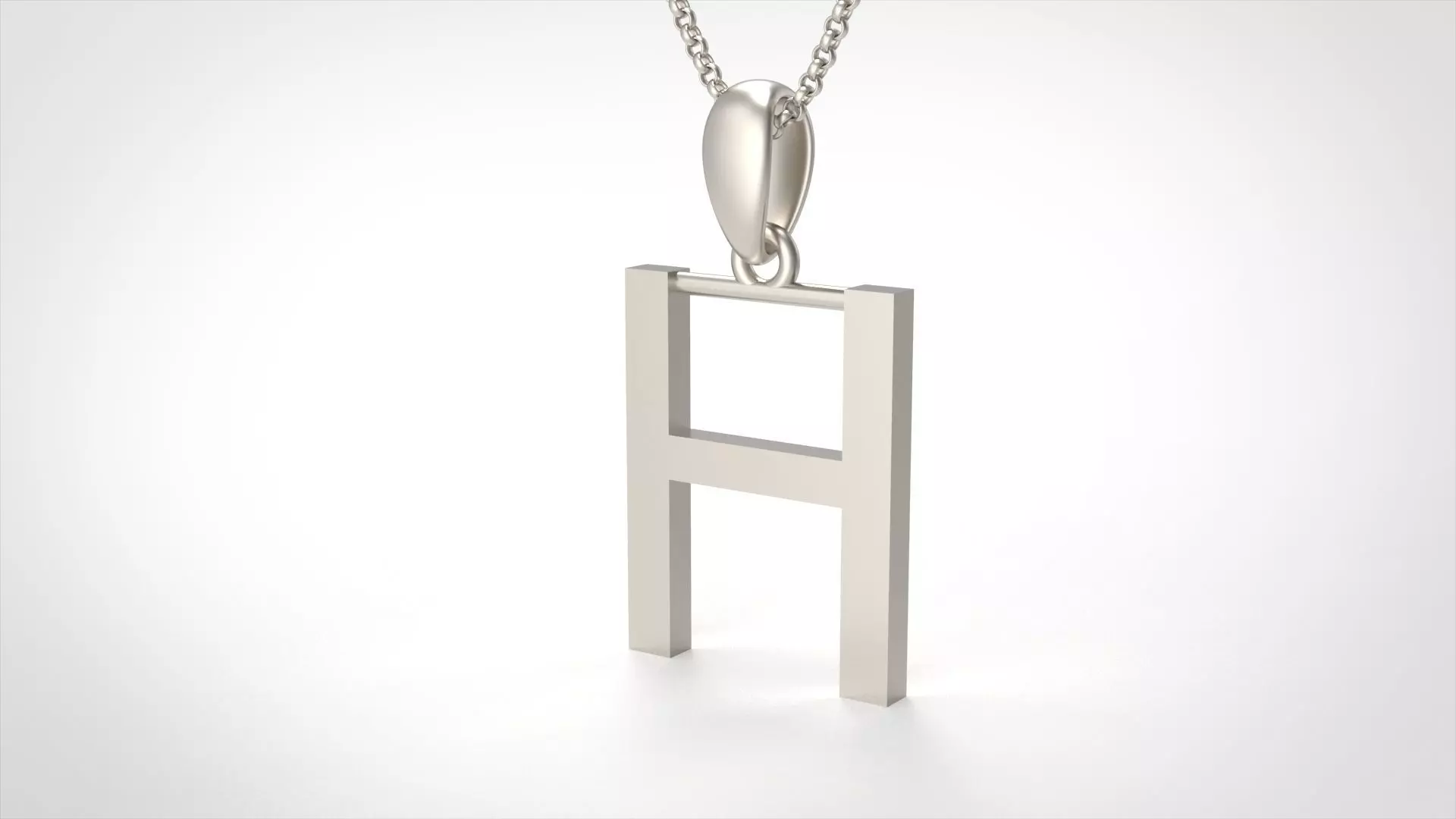 Model 609 Classic Initial Light H Letter 3D print model