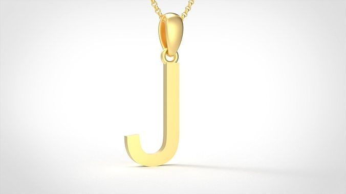 Model 611 Classic Initial Light J Letter 3D print model