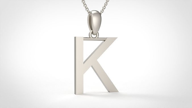 Model 612 Classic Initial Light K Letter 3D print model