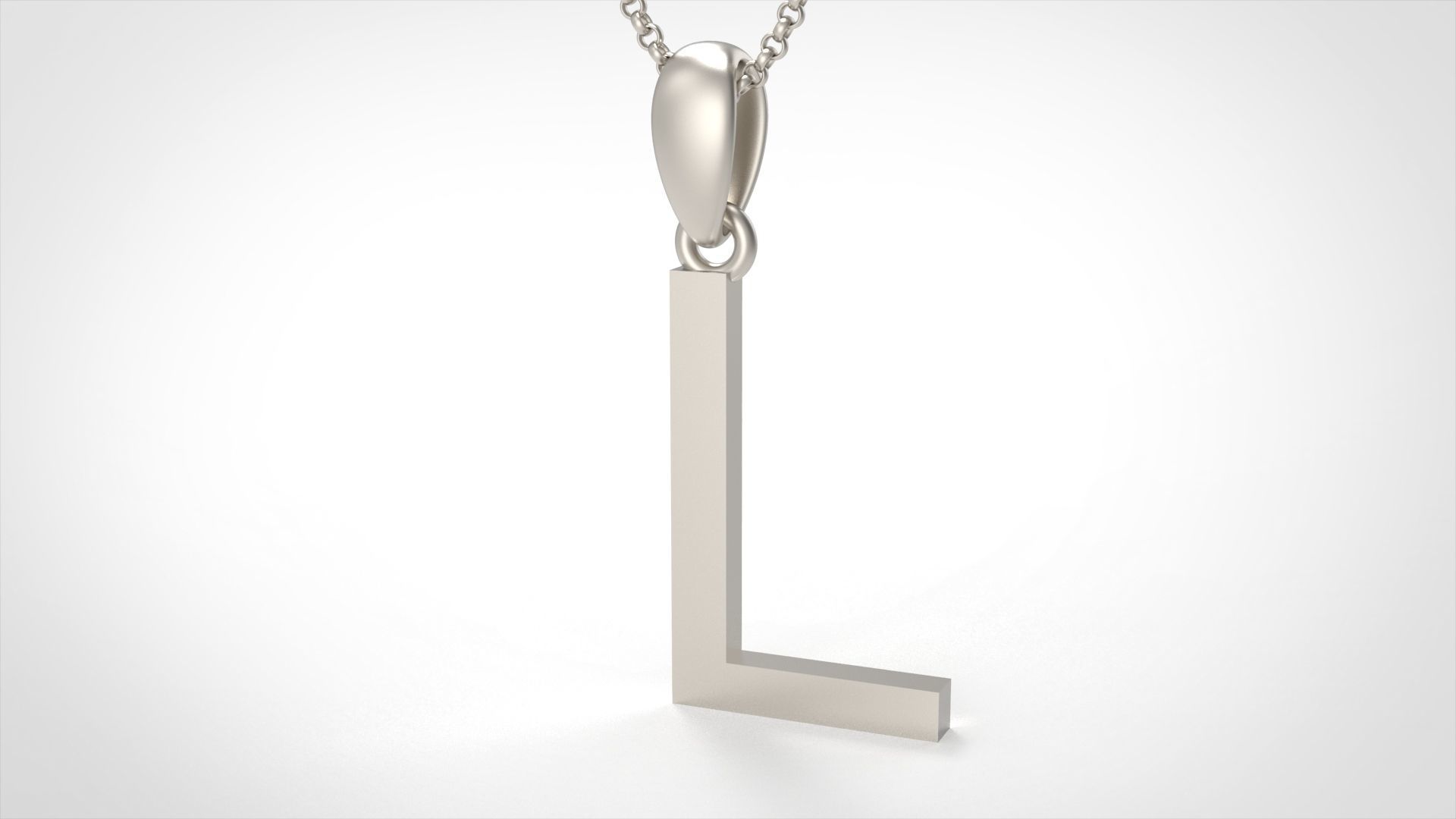 Model 613 Classic Initial Light L Letter 3D print model_5