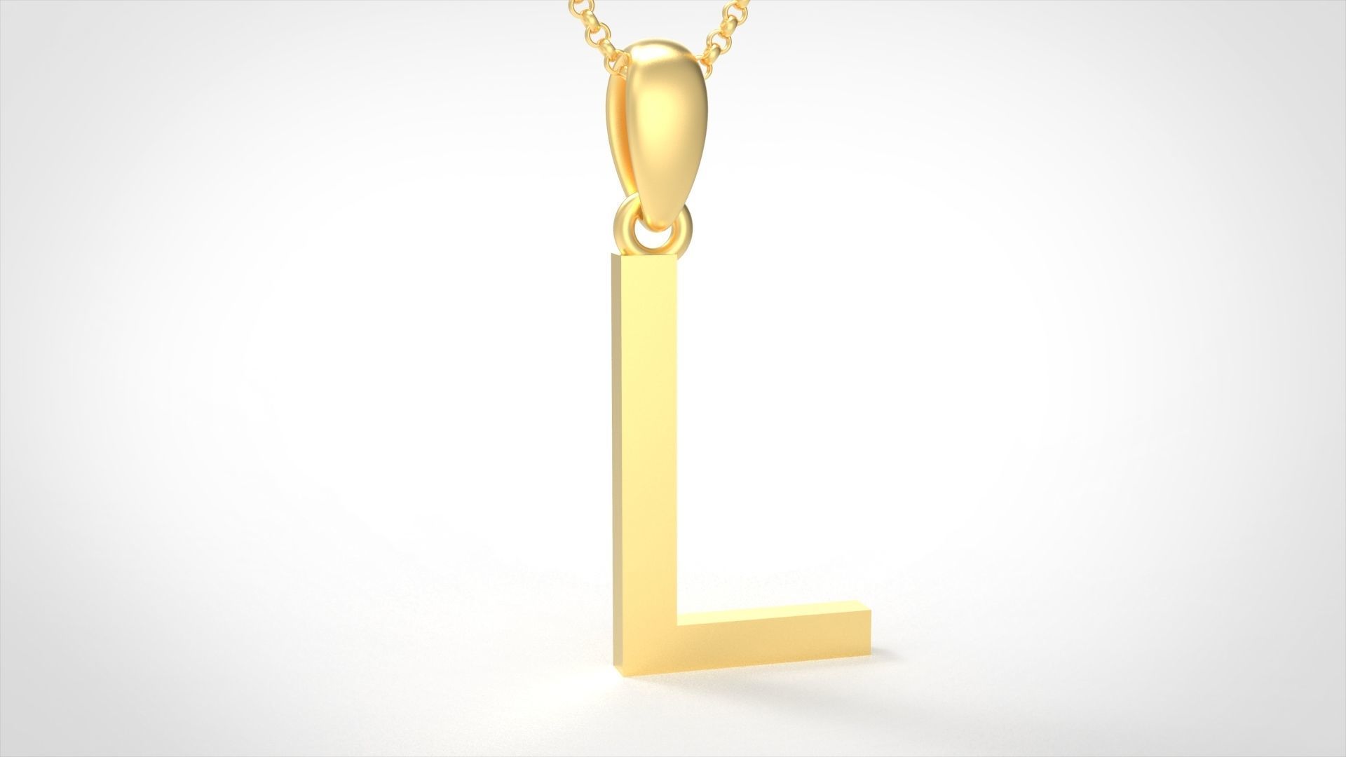 Model 613 Classic Initial Light L Letter 3D print model_3
