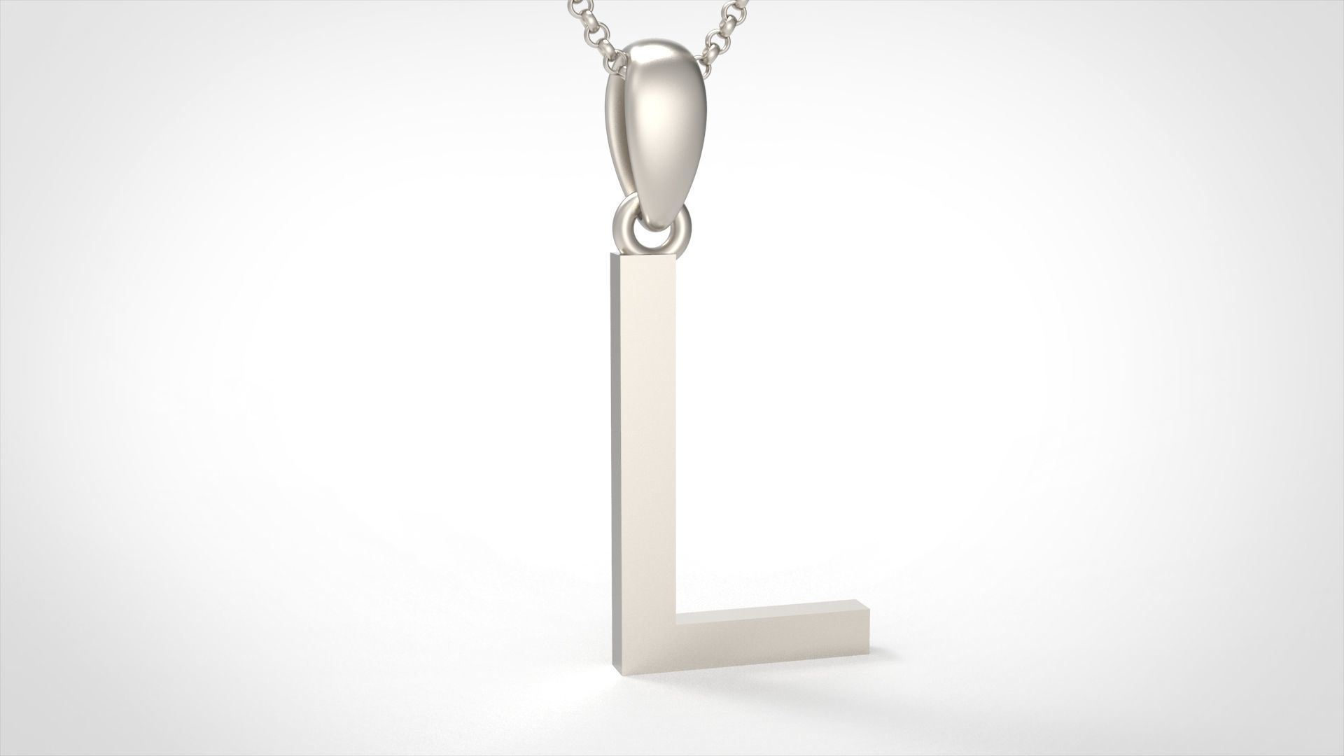 Model 613 Classic Initial Light L Letter 3D print model_4