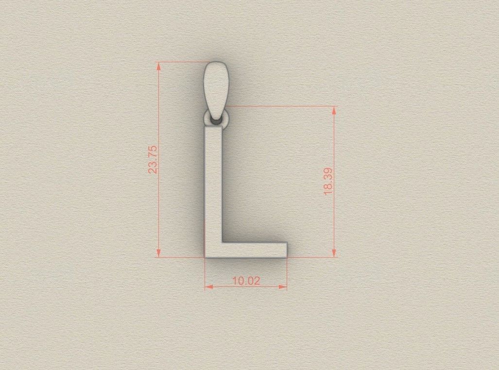 Model 613 Classic Initial Light L Letter 3D print model_6