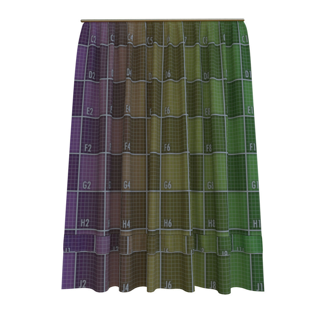  Demin Curtain  3D model_3