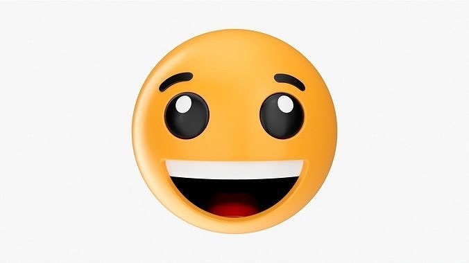 Emoji 068 White smiling 3D model