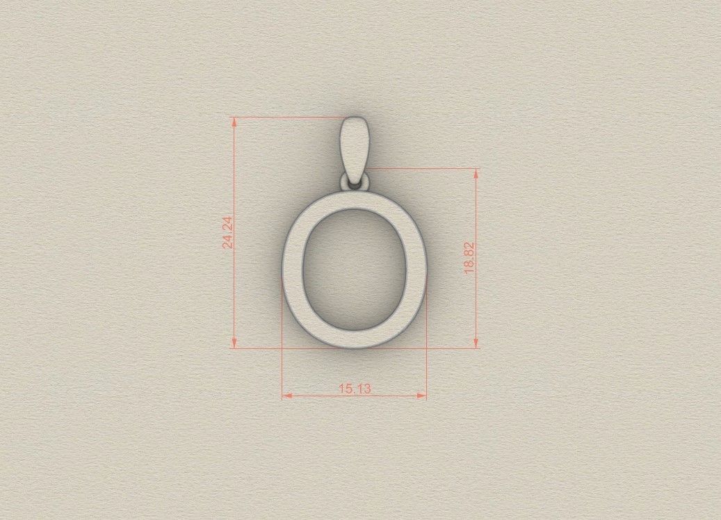 Model 616 Classic Initial Light O Letter 3D print model_6