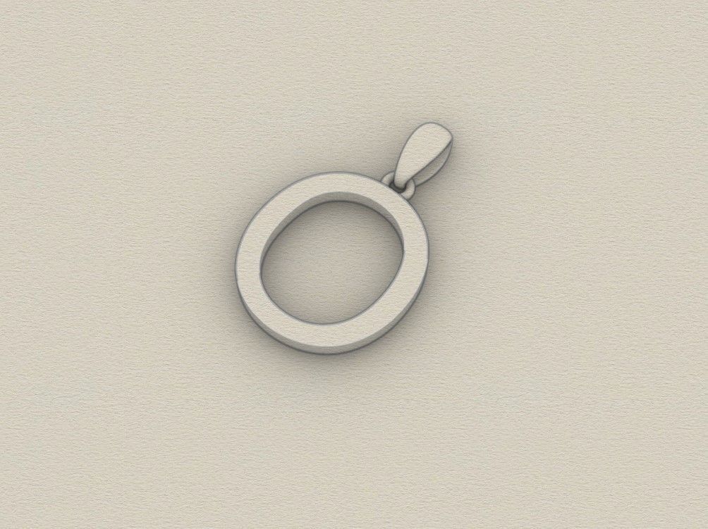 Model 616 Classic Initial Light O Letter 3D print model_9