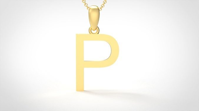Model 617 Classic Initial Light P Letter 3D print model