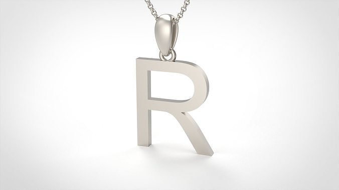 Model 618 Classic Initial Light R Letter 3D print model