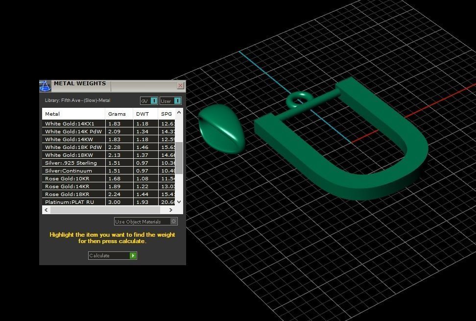 Model 621 Classic Initial Light U Letter 3D print model_12