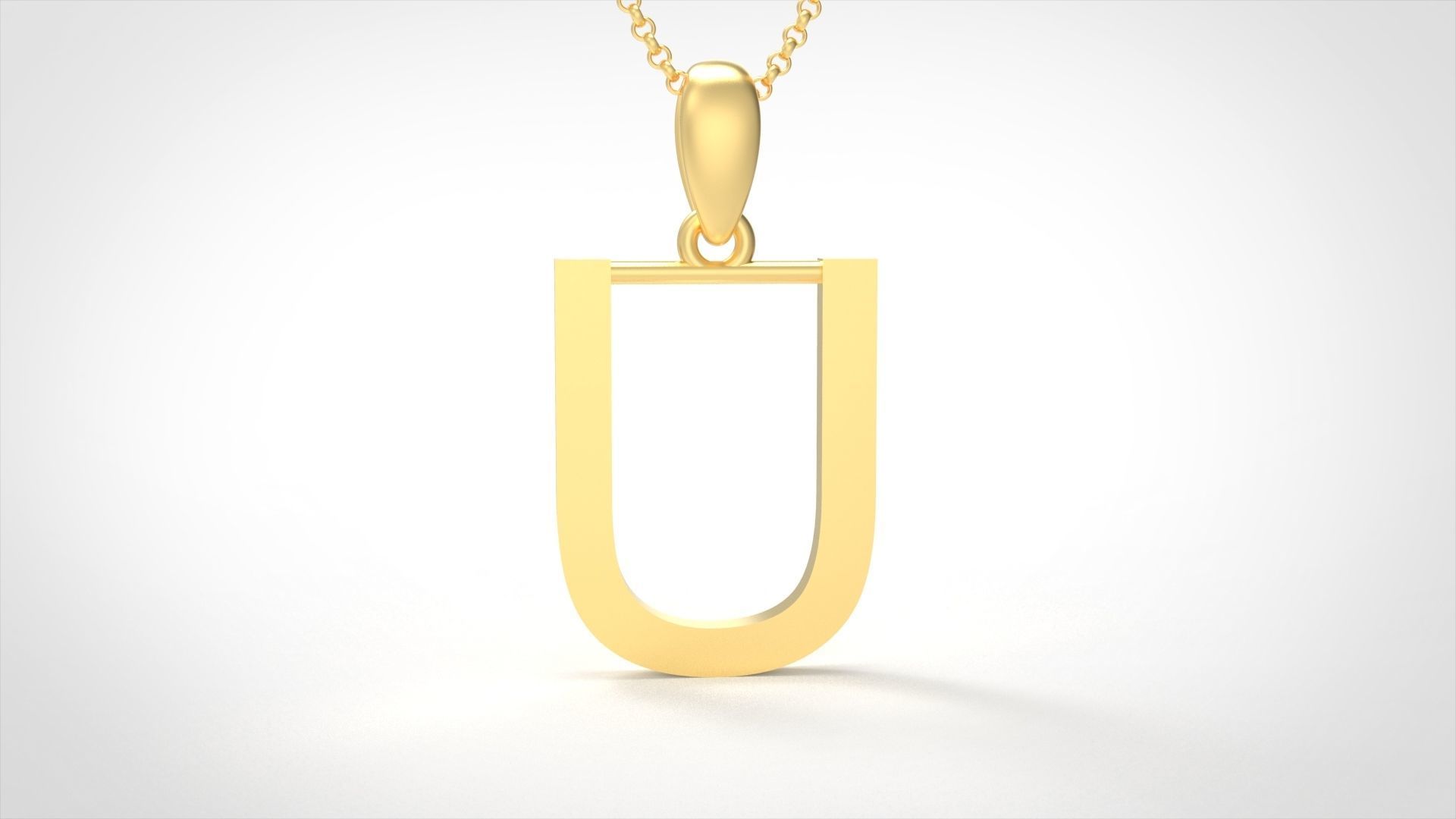 Model 621 Classic Initial Light U Letter 3D print model_1