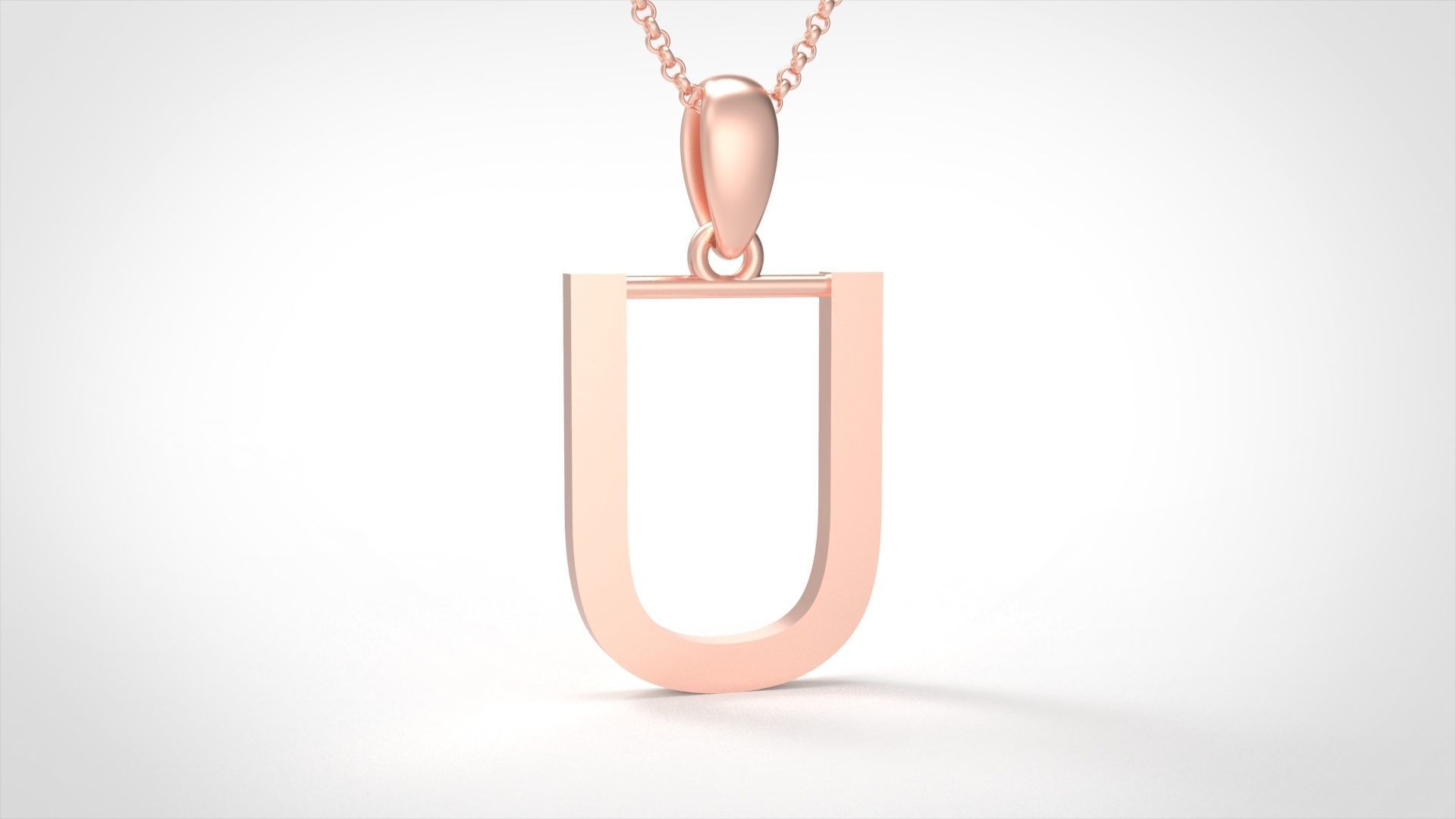 Model 621 Classic Initial Light U Letter 3D print model_5