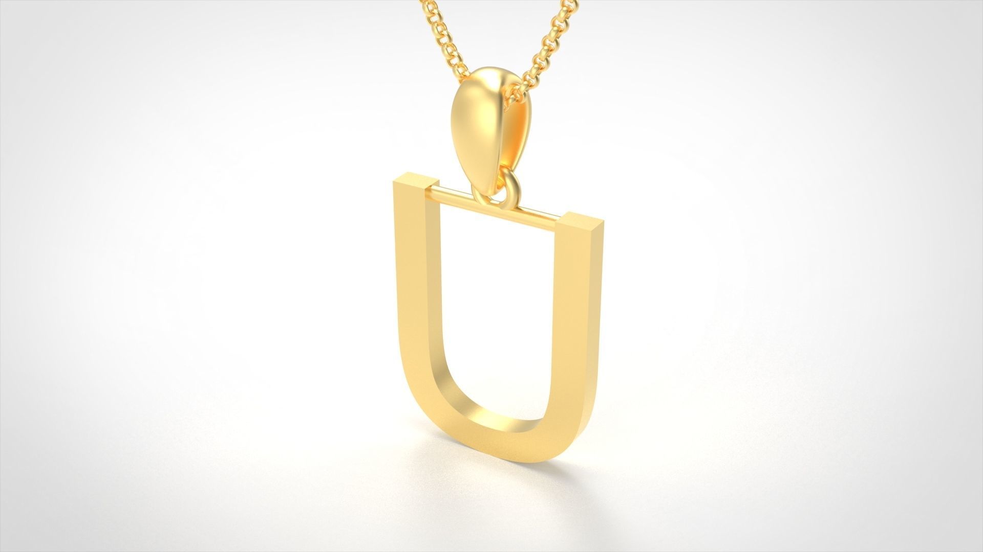 Model 621 Classic Initial Light U Letter 3D print model_3