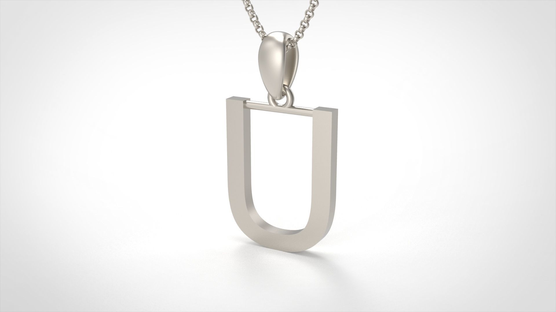 Model 621 Classic Initial Light U Letter 3D print model_4