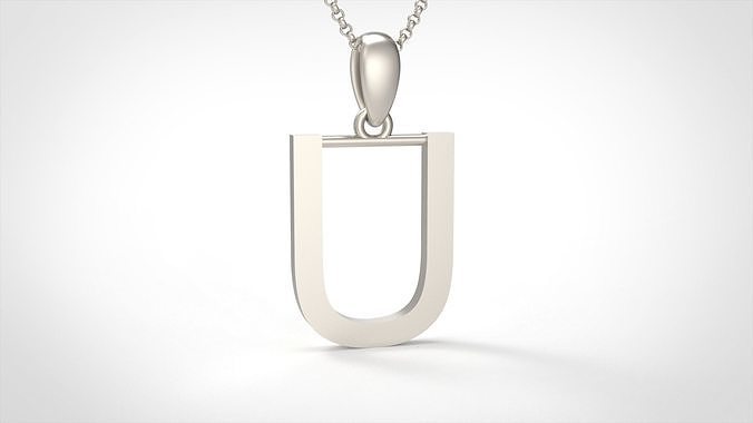 Model 621 Classic Initial Light U Letter 3D print model