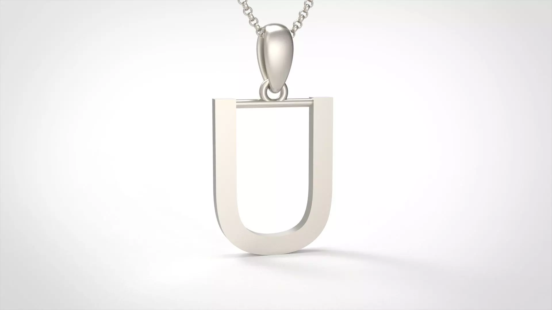 Model 621 Classic Initial Light U Letter 3D print model_0