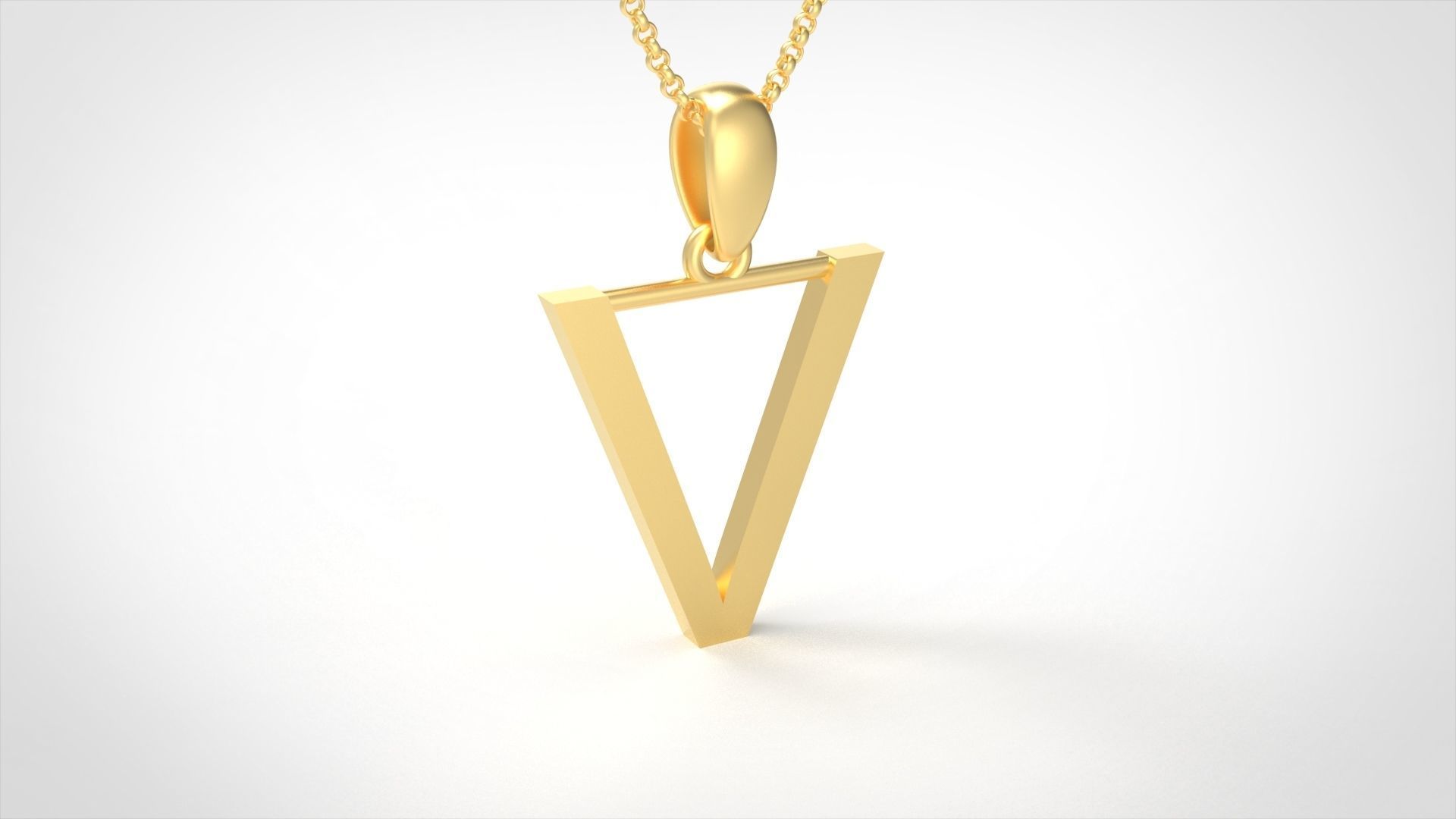 Model 622 Classic Initial Light V Letter 3D print model_3