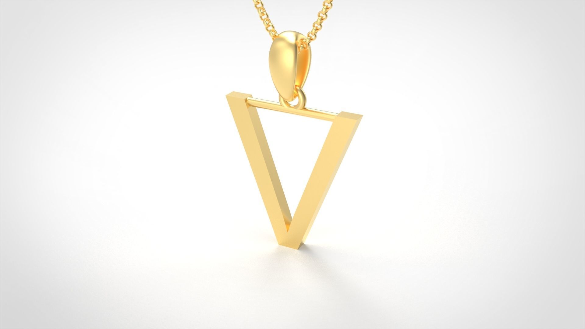 Model 622 Classic Initial Light V Letter 3D print model_1