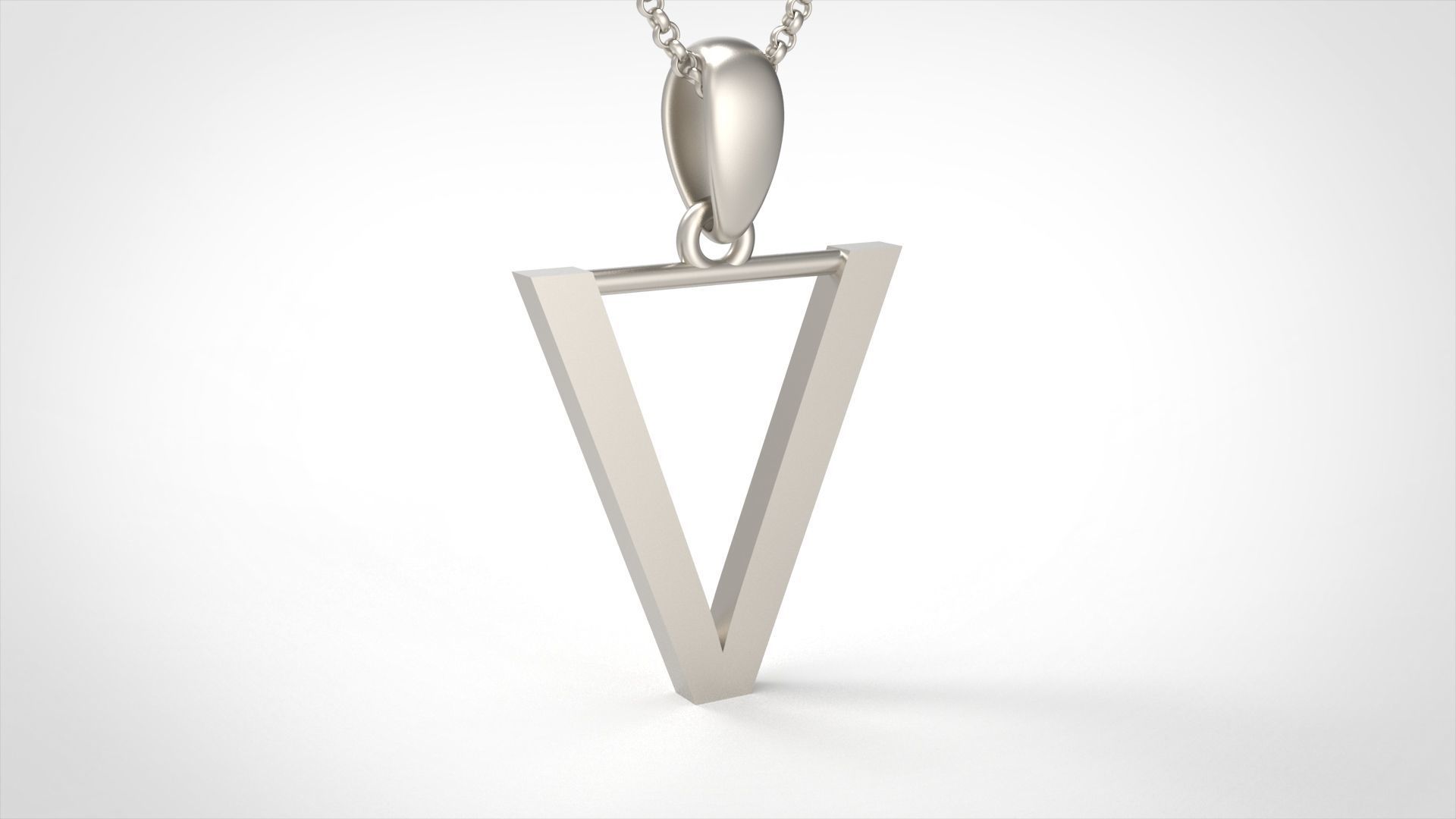 Model 622 Classic Initial Light V Letter 3D print model_5