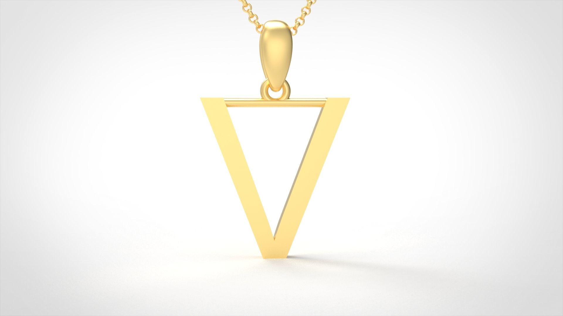 Model 622 Classic Initial Light V Letter 3D print model_2