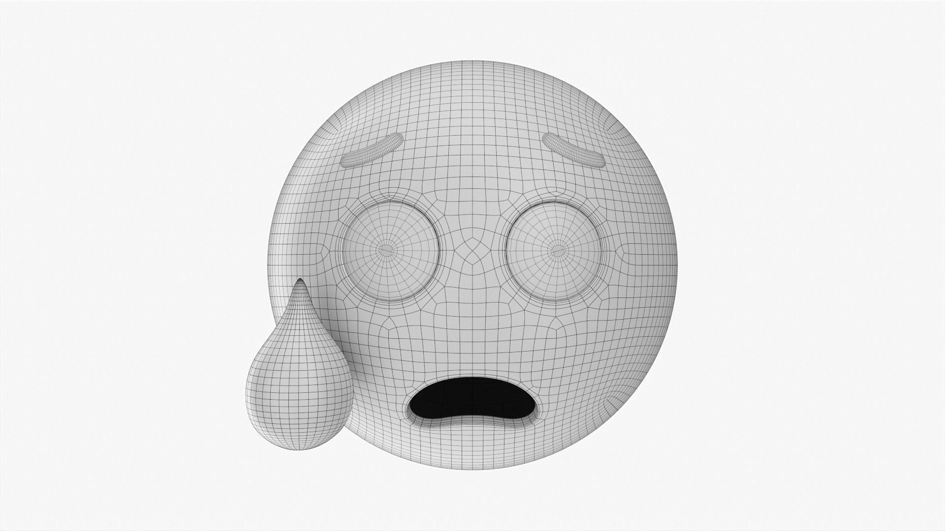 Emoji 072 Crying with tear 3D model_5