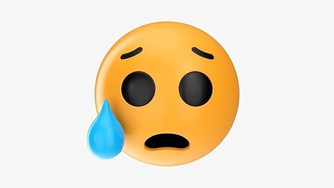 Emoji 072 Crying with tear 3D model