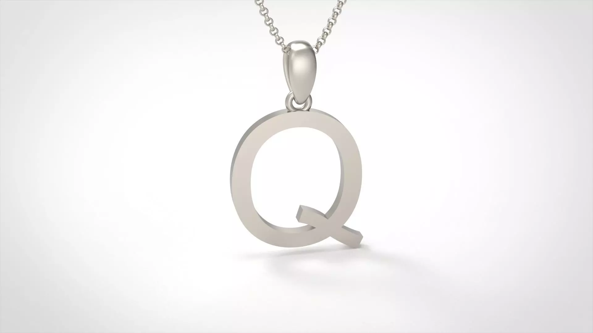 Model 624 Classic Initial Light Q Letter 3D print model