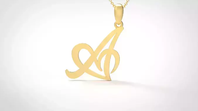 Model 628 A Love Heart Initial Letter   3D print model